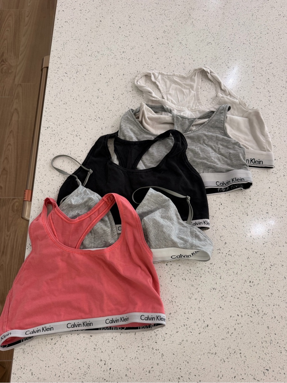 Calvin Klein Racerback Bralette Set - Coral, Black, Gray, White